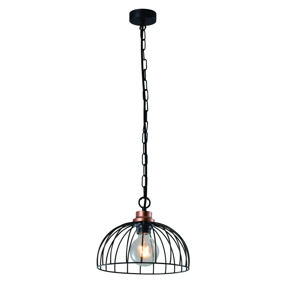 Светильник подвесной Agarola, 1 лампа, 3 м², цвет чёрный Rivoli STLM-2043994