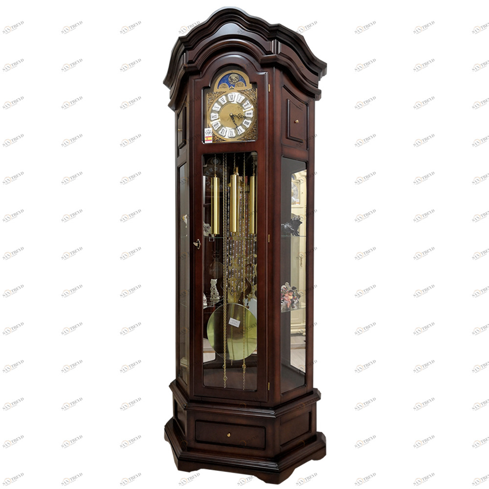 Часы напольные коричневые темный орех Dark Walnut SARS ДИЗАЙНЕРСКИЕ 00-3967451 Коричневый 