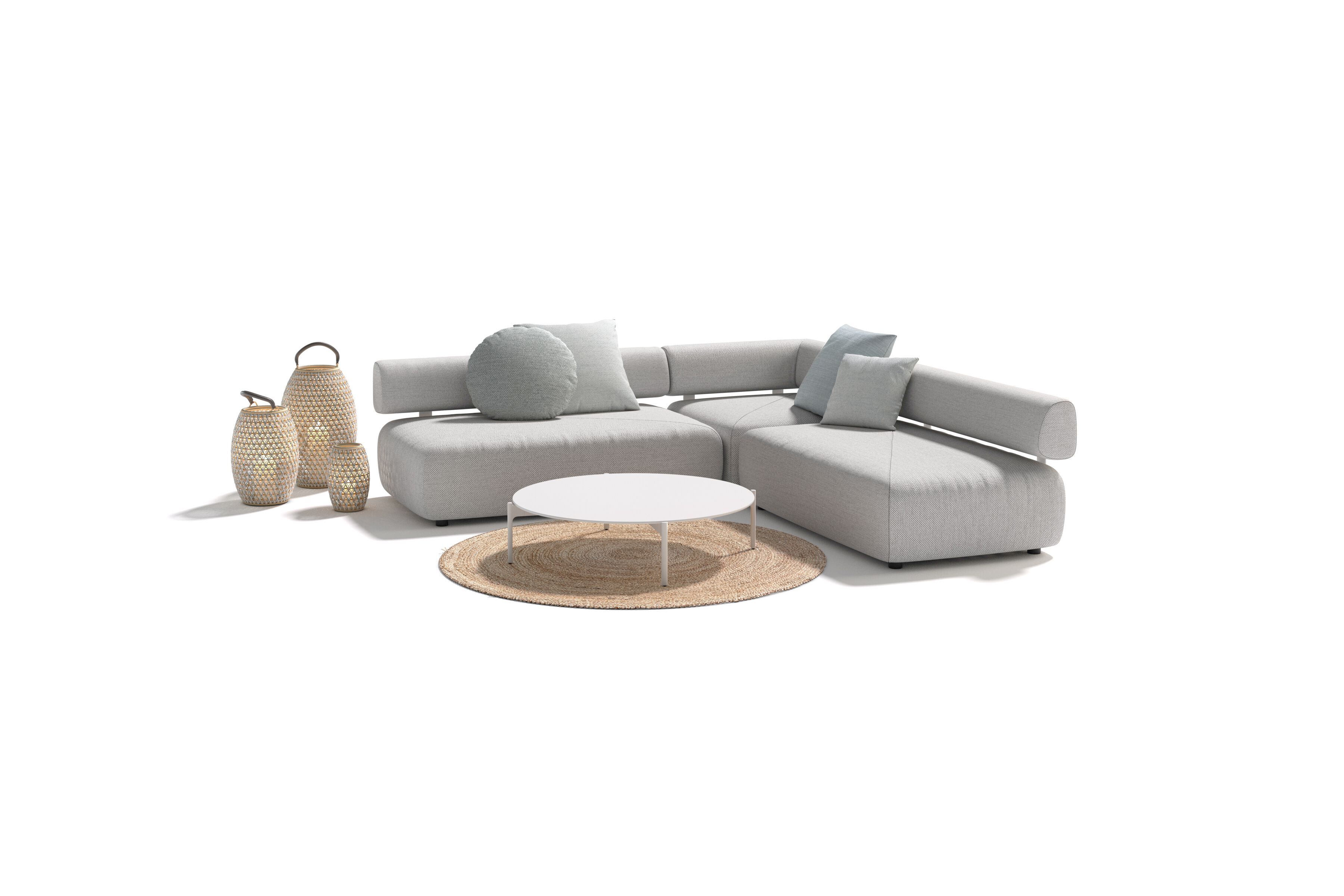 Круглый алюминиевый журнальный столик с порошковым покрытием HPL Top DEDON IZON ARCH-00138838 - Вид №1