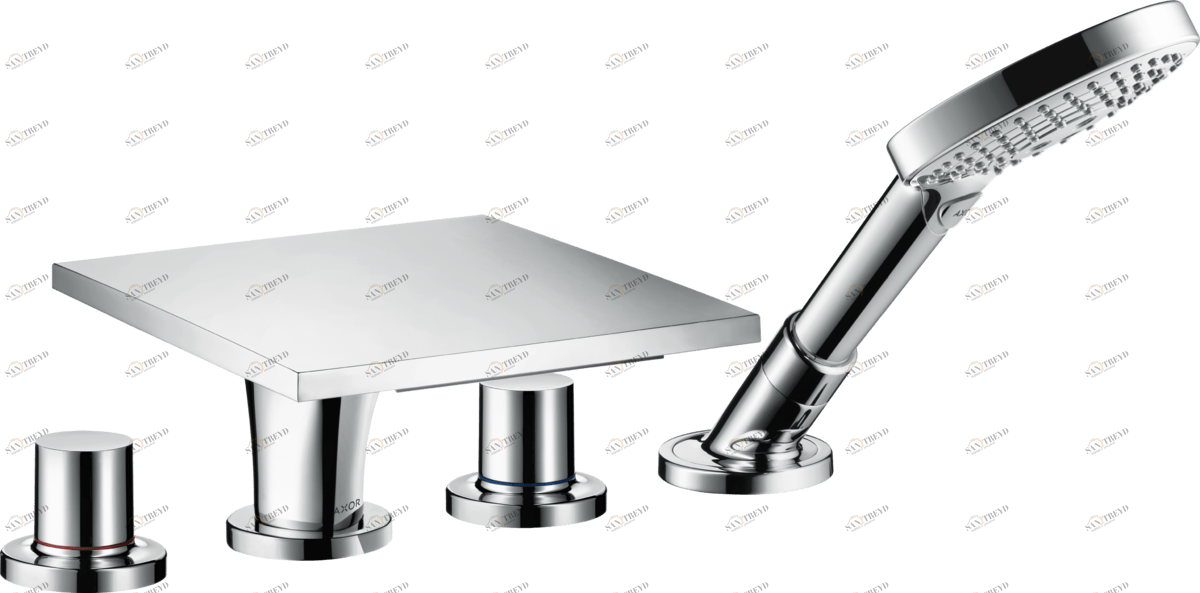 18453000 Смеситель на борт ванны на 4 отв. с ручным душем 2 потока AXOR Massaud