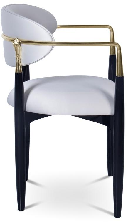 KOKET Стул из лакированной ткани с подлокотниками Nahema sun-id-1431004 - Вид №5