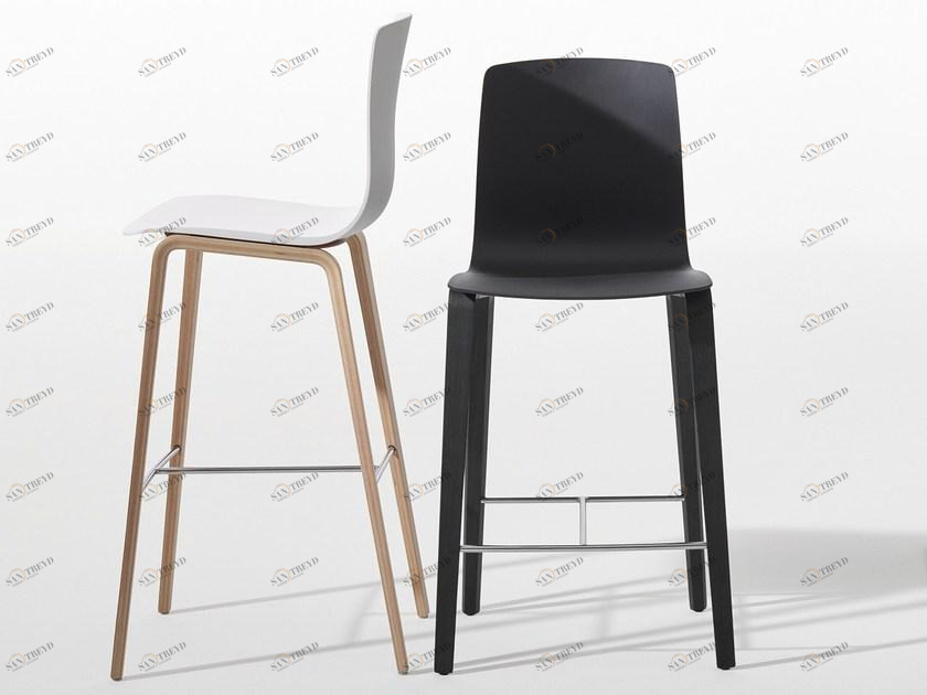 arper Высокий деревянный табурет с подставкой для ног Aava sun-id-1496422