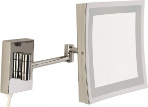 HE8800/WITHOUTLED Sanibano, настенное квад. зеркало с 3-х крат. увелич. и LED подсвет.(без провода и вилки), цвет хром