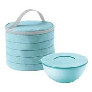 Набор термосумка+контейнер Handy круглый голубой