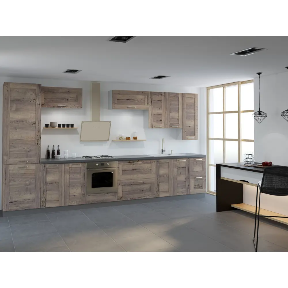 Фасад кухонный DELINIA ID Рошаль 32,8×76,5 см в стиле тёмного дерева 86881118 STLM-0875418 - Вид №7