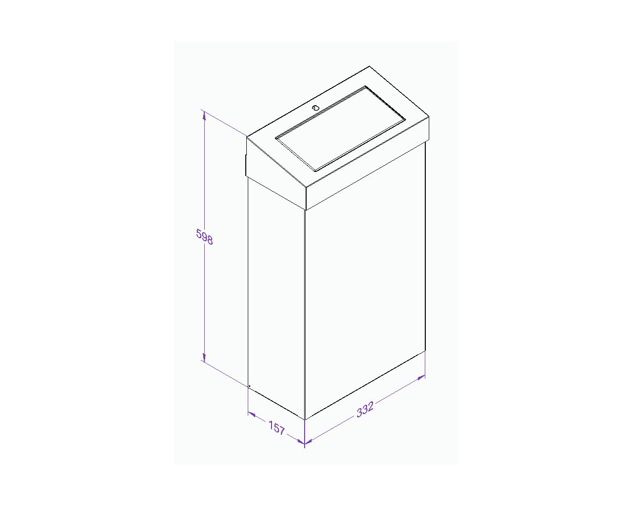 KSM206 Ведро с откидной крышкой STELLA SLIM, вместимость 27 л, матовая сталь Merida  - Вид №1