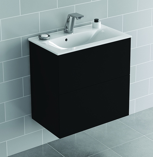 9741021111 IDO Elegant напольная тумба под умывальник, с двумя ящиками, компактная, Ш = 600 мм, Ш1 = 615 мм, белая - Вид №2