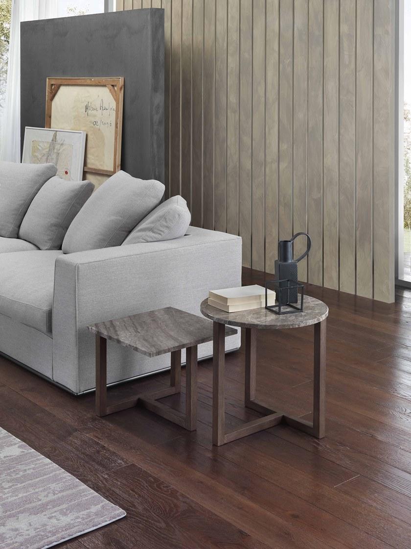 Marelli Круглый журнальный столик из мрамора и дерева sun-id-1353000 - Вид №4