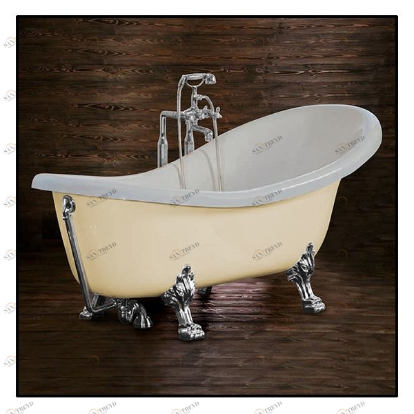 Ванна Akcjum Rectime 170 WR-02-01-Ch-J овальная кремовая с хромированными ножками WR0201CHJ