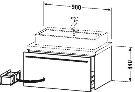 XL541309191 X-Large Тумбочка для консоли Серо-коричневый декор Duravit - Вид №1