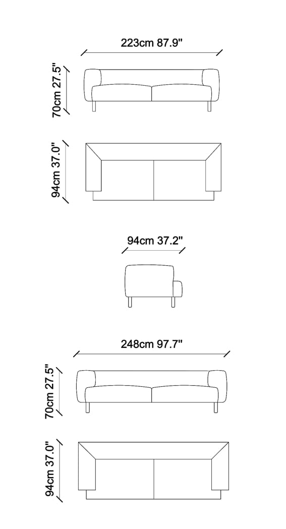 4-местный тканевый диван NDESIGN ARCH-00033309 - Вид №7