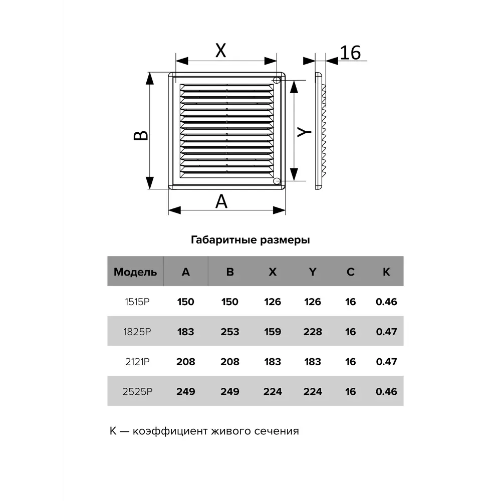 Вентиляционная решетка Era 2121Р с защитной сеткой 208×208 мм 85882240 STLM-1412127 - Вид №4