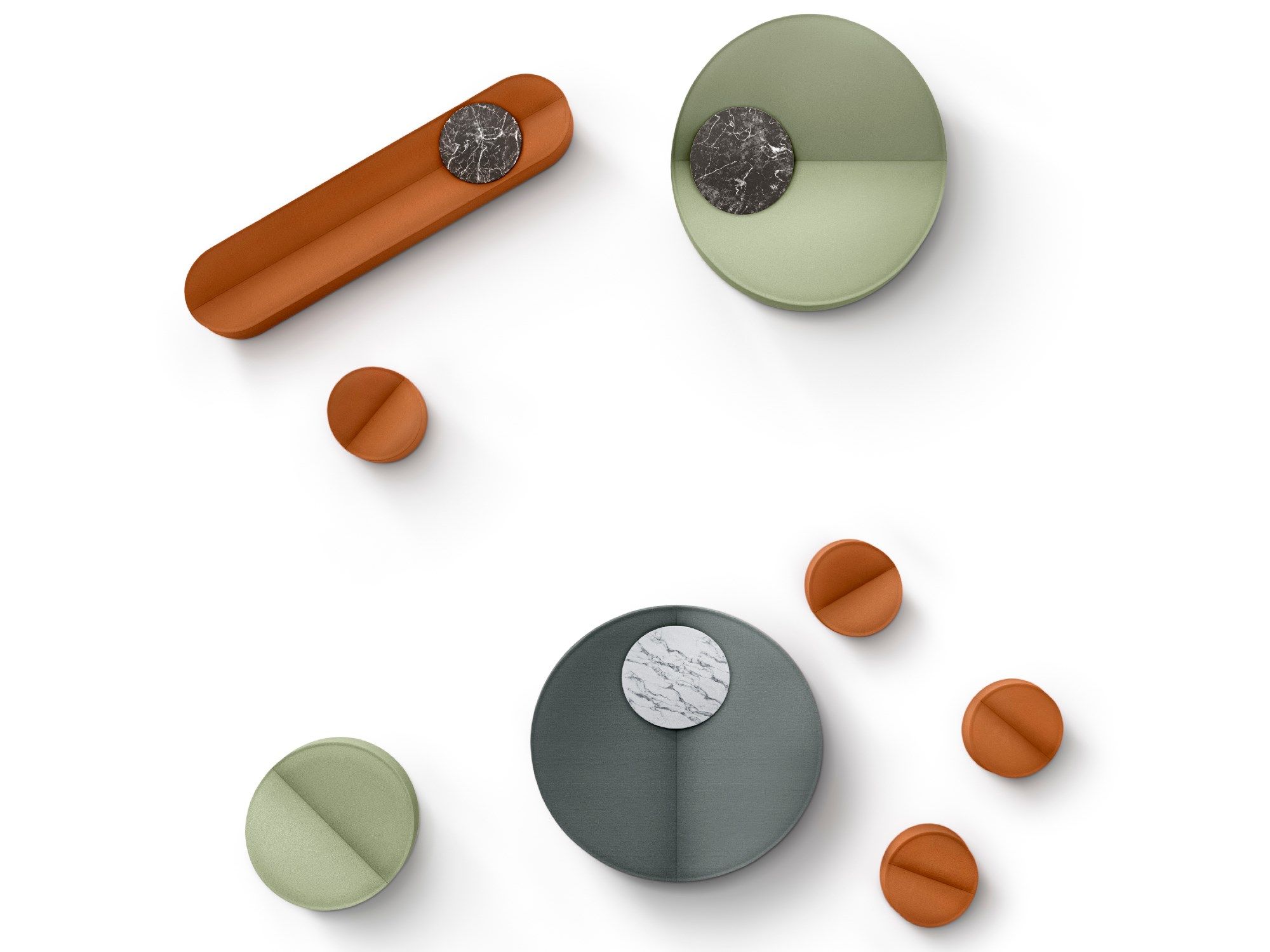 Мягкая скамейка из ткани COR Nenou ARCH-00137578 - Вид №3