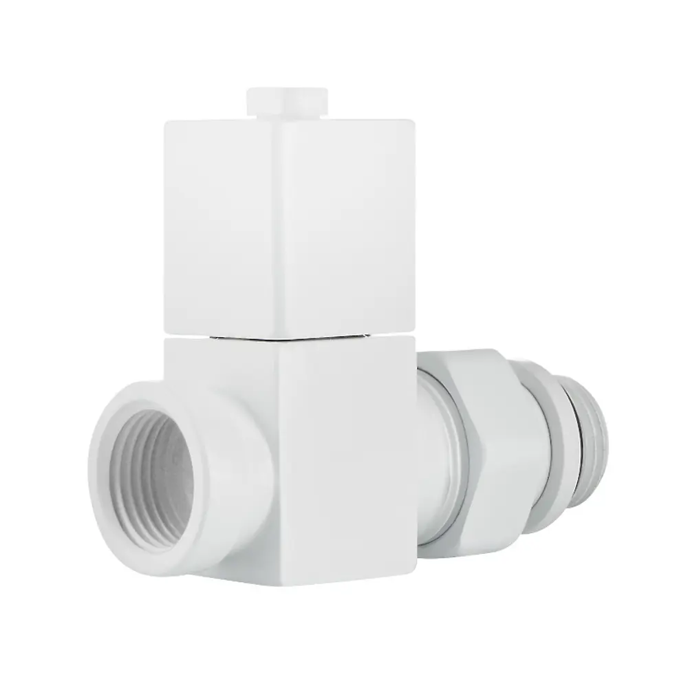 Набор вентилей для радиатора Royal Thermo Cube 1/2" прямой цвет белый STLM-2129036 - Вид №7