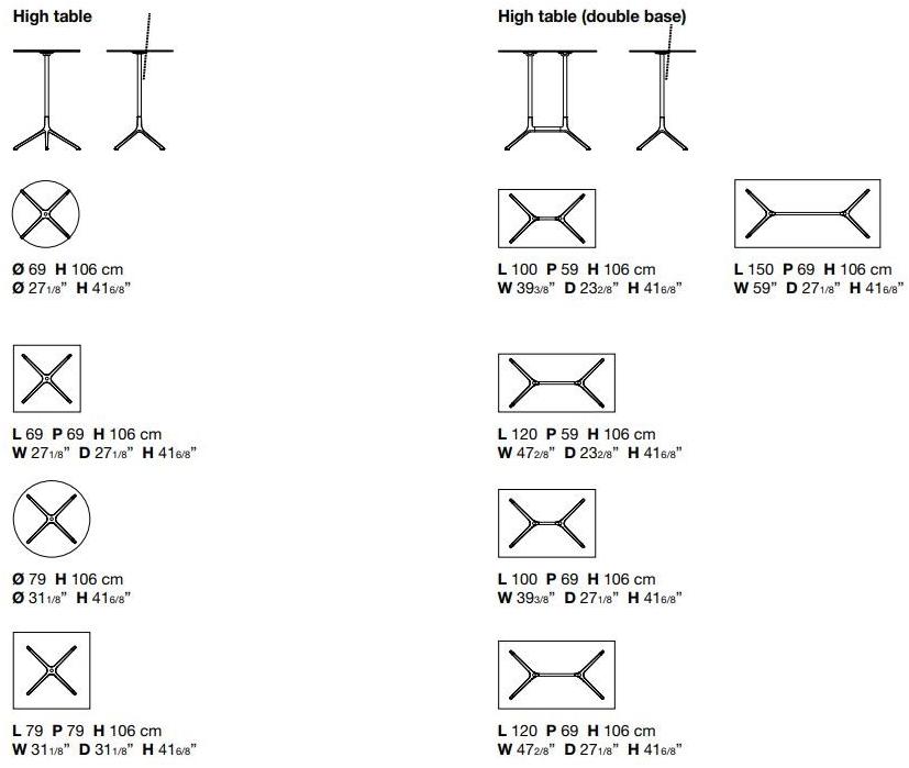 Kristalia Круглый стол из литого под давлением алюминия с откидной крышкой Elephant sun-id-1349221 - Вид №5