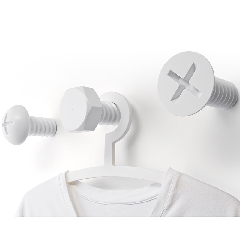 Набор вешалок Screw 3 шт. белый Qualy QL10064WH - Вид №1
