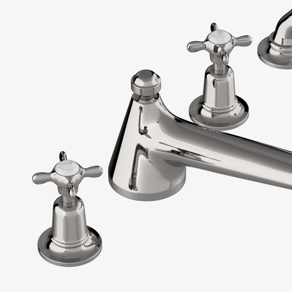 EATF01 Скрытый низкопрофильный наполнитель для ванн Easton Classic с ручным душем и металлическими поперечными ручками Waterworks  - Вид №1