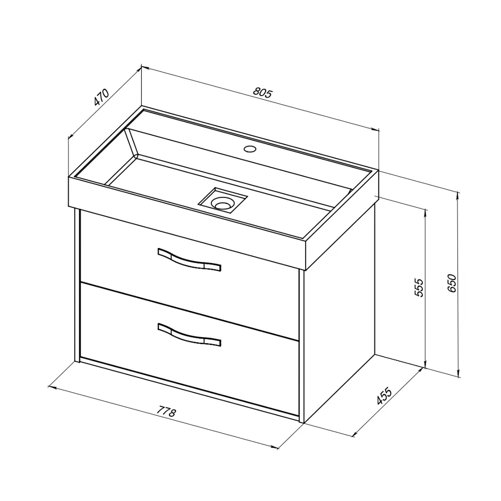Aquanet Инди Вилис: Подвесная тумба под раковину 80 см в цвете дуб Веллингтон 83075753 STLM-0038893 - Вид №14