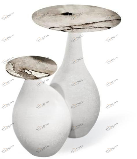 HESSENTIA - Cornelio Cappellini Круглый керамический журнальный столик с мраморной столешницей sun-id-1344656