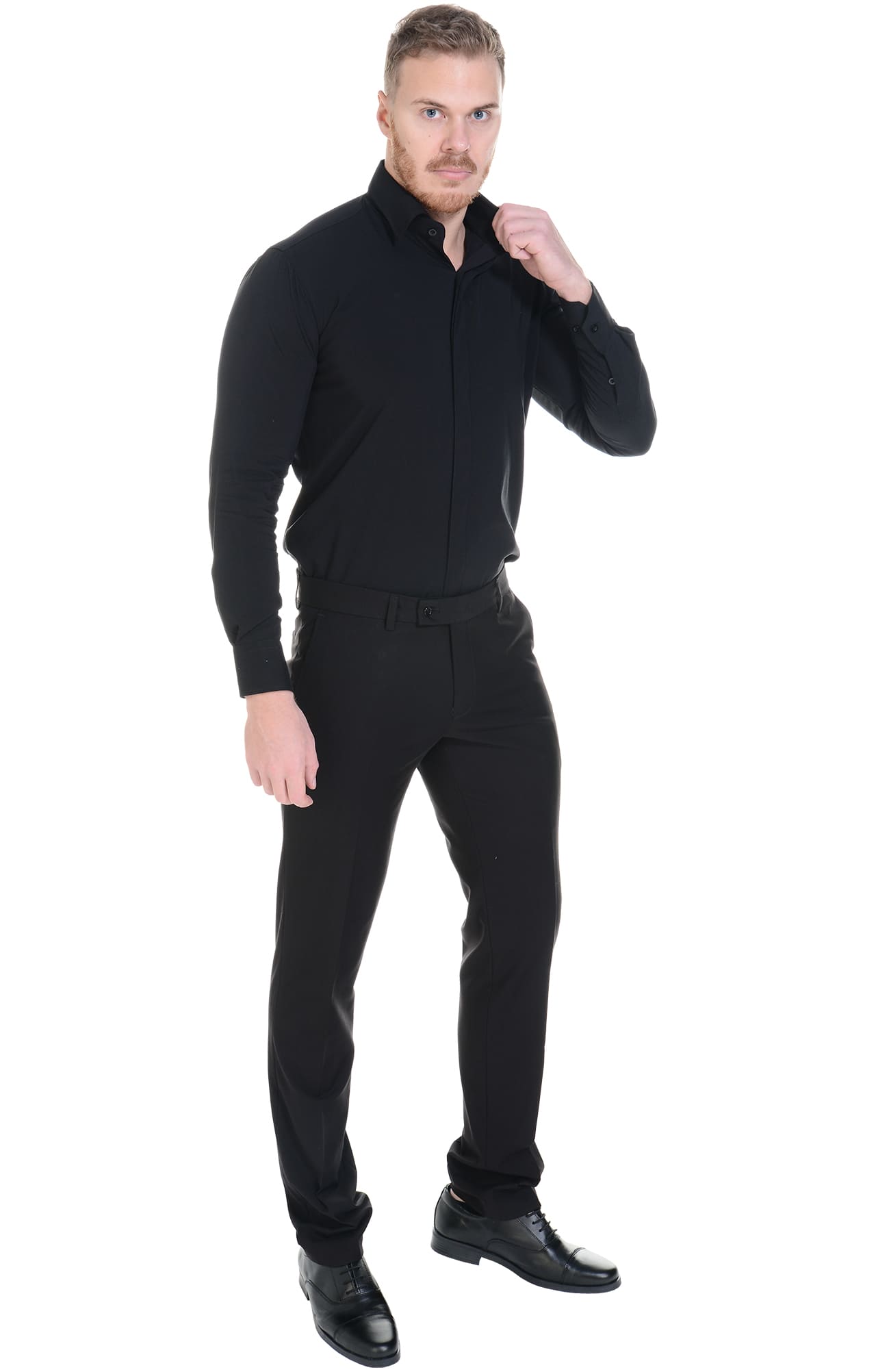 62475 Рубашка мужская  black El-Risto  Корпоративная одежда  размер 40/170-176  - Вид №8