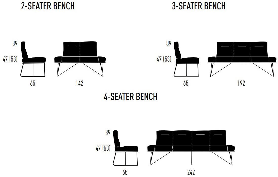 KFF Мягкая скамейка со спинкой D-light sun-id-1347168 - Вид №5