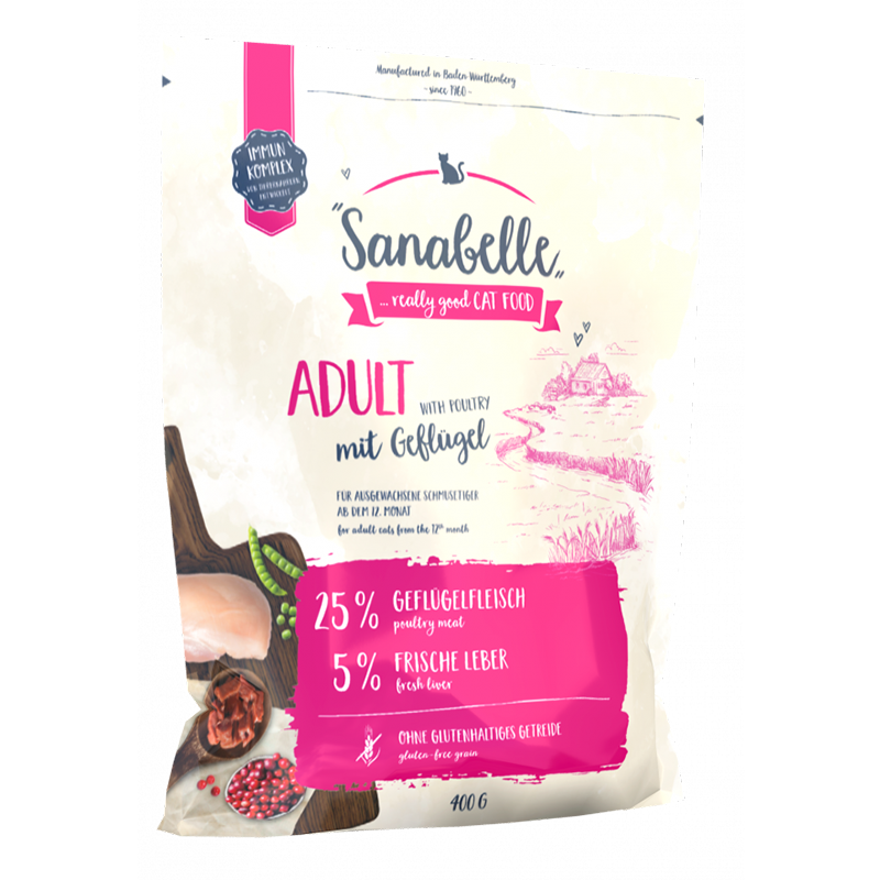 УТ0008947 Корм для кошек Adult с птицей сух. 400г SANABELLE 