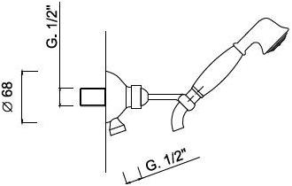 Rubinetteria Giulini Настенный ручной душ с опорой Harmony - harmony crystal 1552n - Вид №1