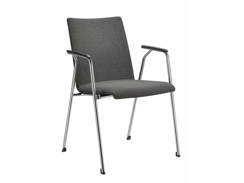 Штабелируемый стул для конференций из ткани с подлокотниками Brunner First ARCH-00103596 - Вид №1