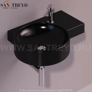 FL04NERO Подвесная раковина настенная круглая Simas Flow черная