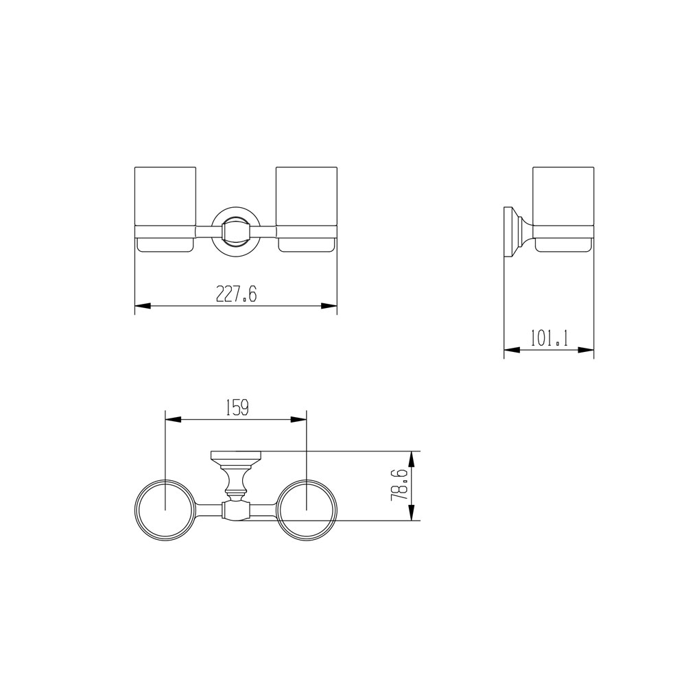 Держатель с 2-мя стаканами Raiber RB52003, стеклянный RB52003 Santreyd  - Вид №1