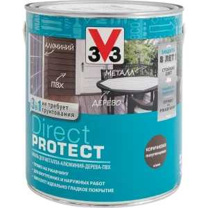 Эмаль по ржавчине V33 Direct Protect цвет коричневый 0.75 л 84598708 STLM-2170901
