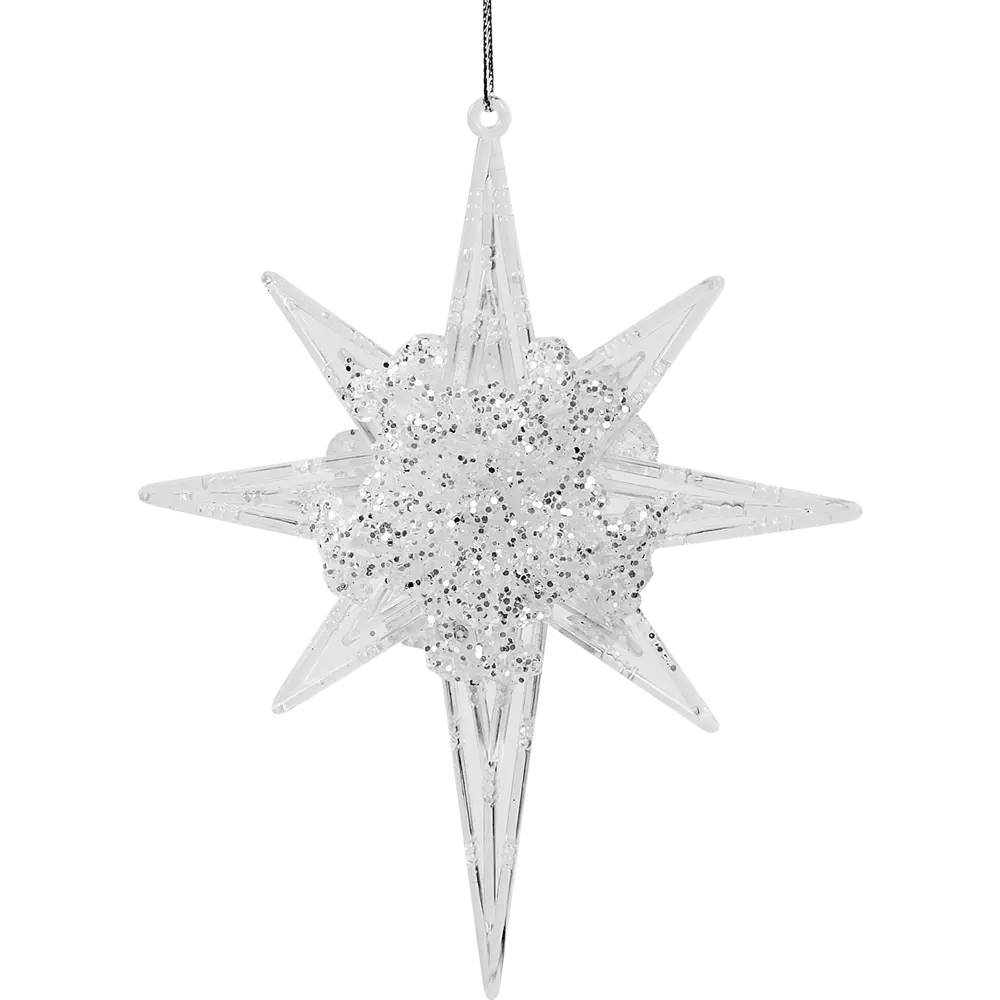87036506 Елочная игрушка Звезда 15.5x12.5 цвет белый STLM-0954523 Santreyd  - Вид №2