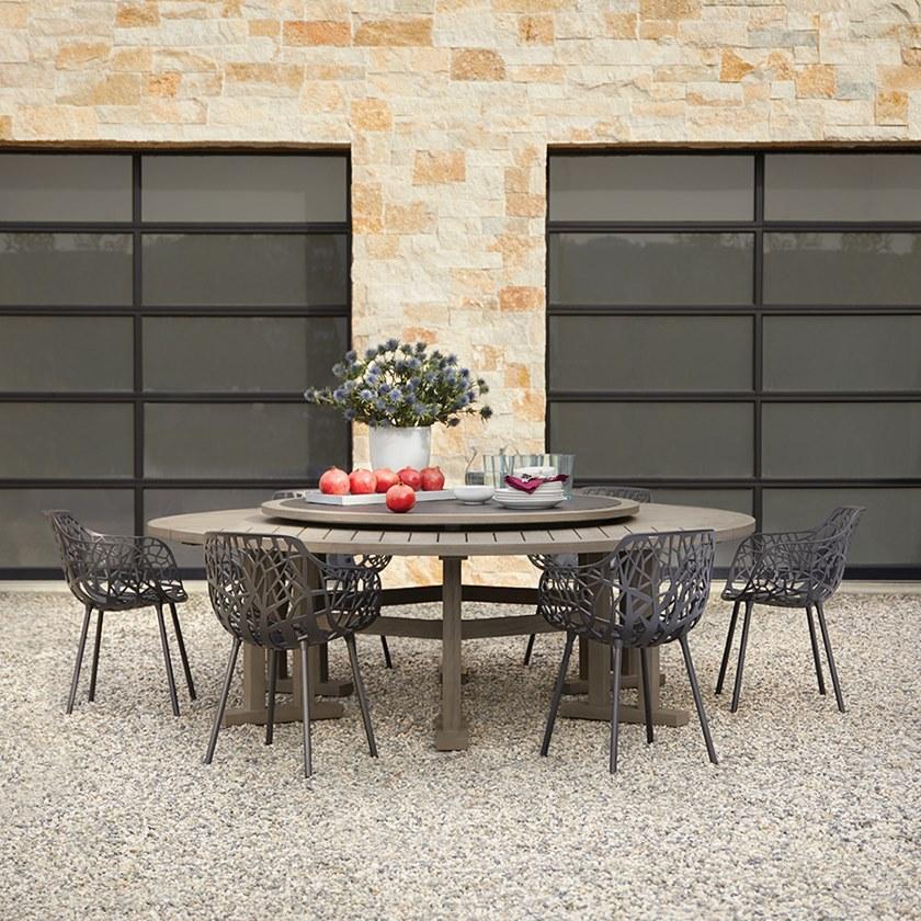 JANUS et Cie Круглый обеденный стол из тикового дерева с ленивой сьюзан Arbor sun-id-1344862 - Вид №1