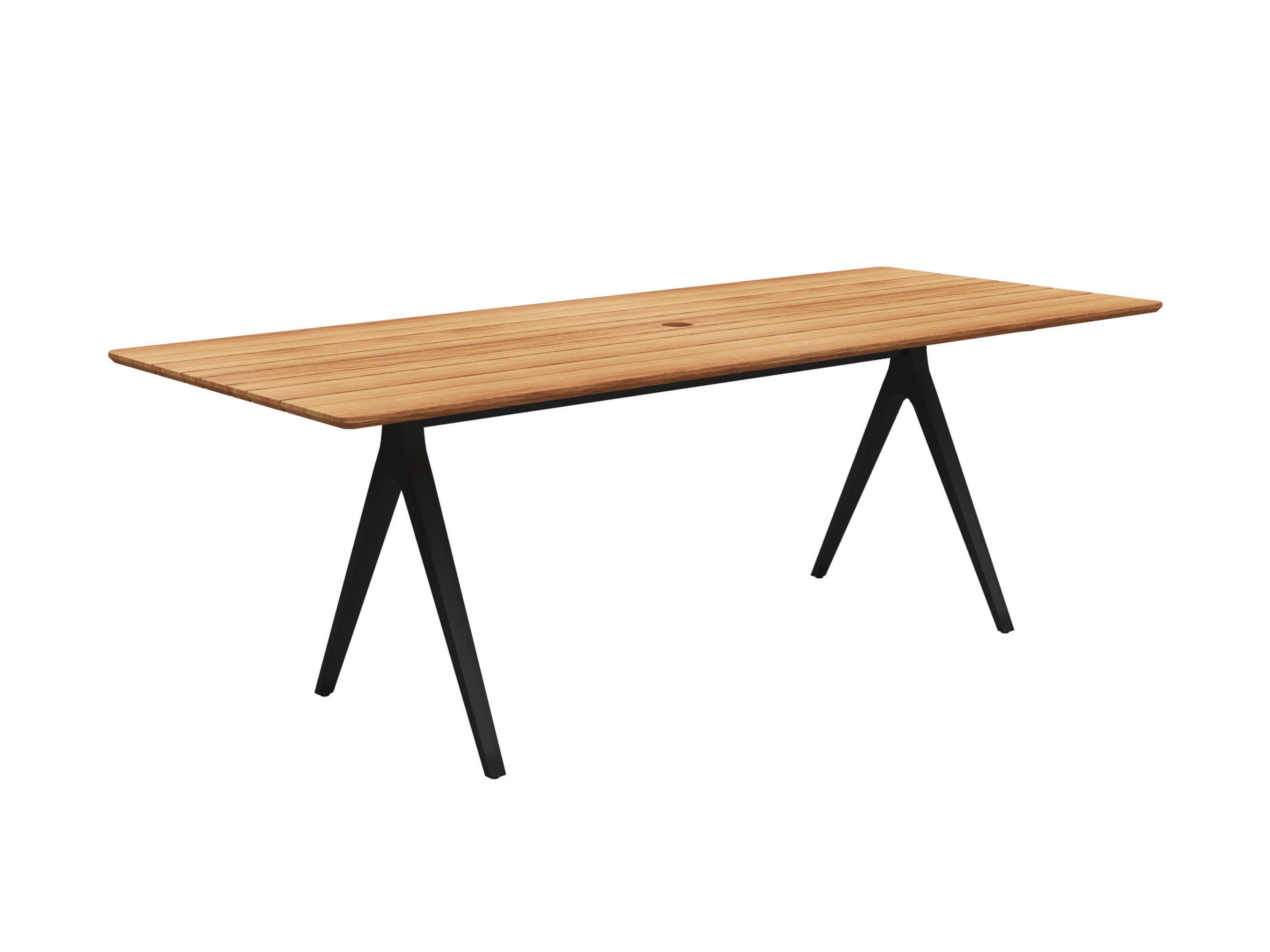 Алюминиевый и деревянный прямоугольный садовый стол Gloster ARCH-00122989 - Вид №2