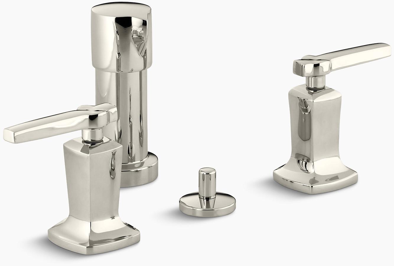 KOHLER Margaux Вертикальный смеситель для биде с рычажными ручками K-16238-4-SN 