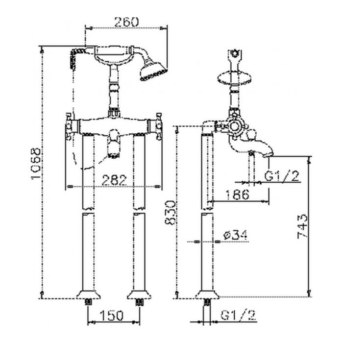 VTT3901021 Смеситель Huber Victorian Santreyd - Вид №1