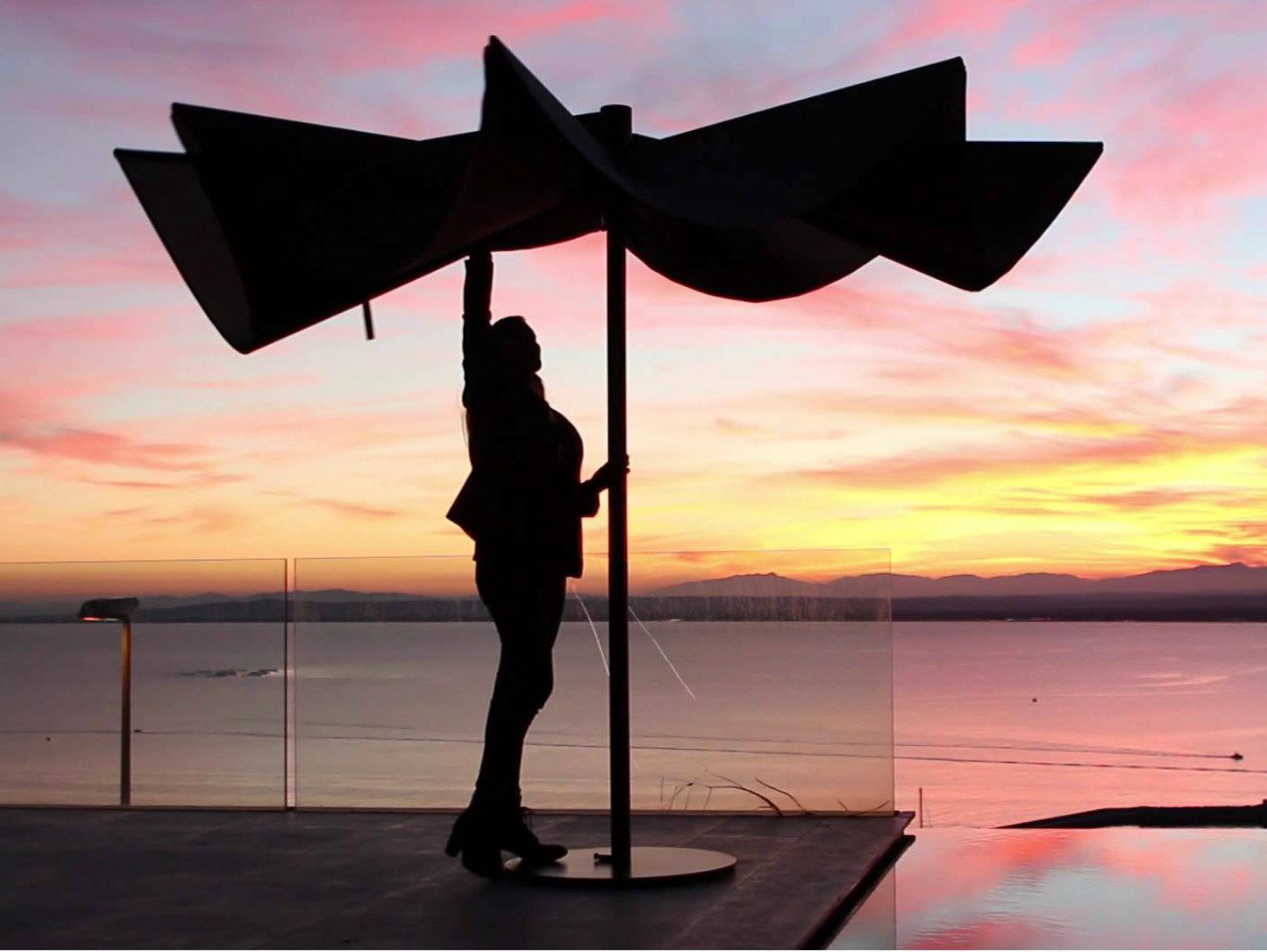 Круглый зонтик из технической ткани calma Om ARCH-00035838 - Вид №4