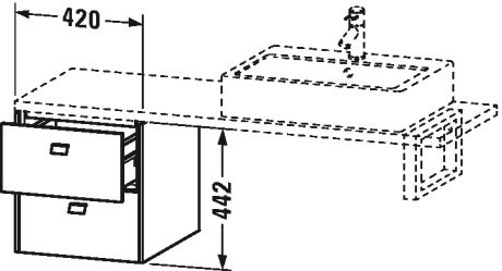 BR512600909 Brioso Шкафчик для компактной консоли Светло-голубой матовый декор Duravit - Вид №1