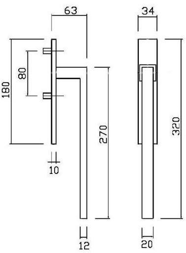Pasini Ручка из латуни для раздвижных окон  3547  - Вид №1