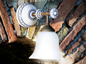 Стеклянный настенный светильник с фиксированной рукояткой