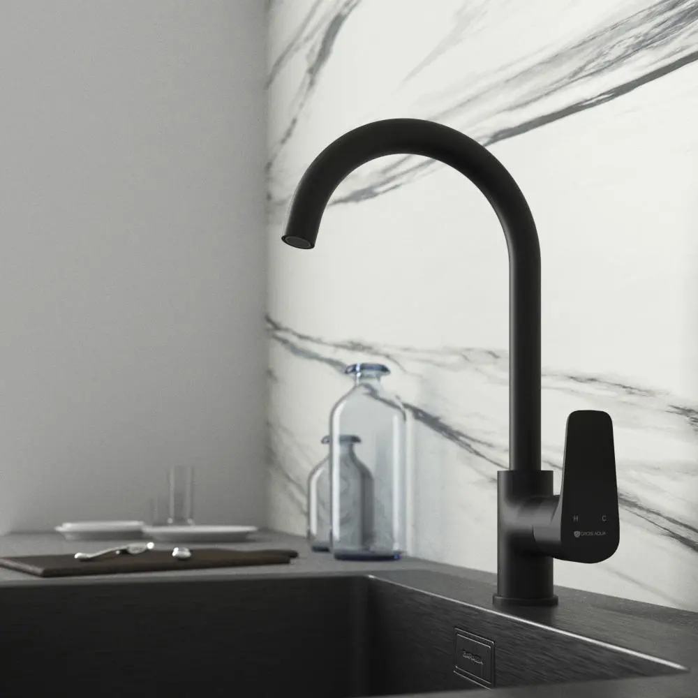 90490532 Однорычажный смеситель Gross aqua 3118297mb-в02 26 см цвет черный матовый STLM-0249587
