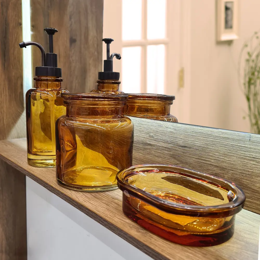 Мыльница Raindrops «Янтарь» стекло цвет янтарный STLM-2123200 - Вид №2