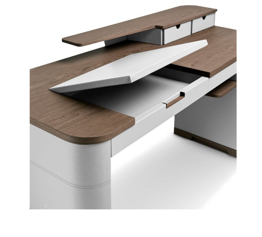 Деревянный и кожаный письменный стол с ящиками i 4 Mariani ARTUR ARCH-00023851 - Вид №2