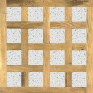 Модульный паркет Da Vinci Модульный паркет с камнем Винсдор Золотой Колос Дуб Любая на выбор с брашью (Текстурированная) 800х800 мм.