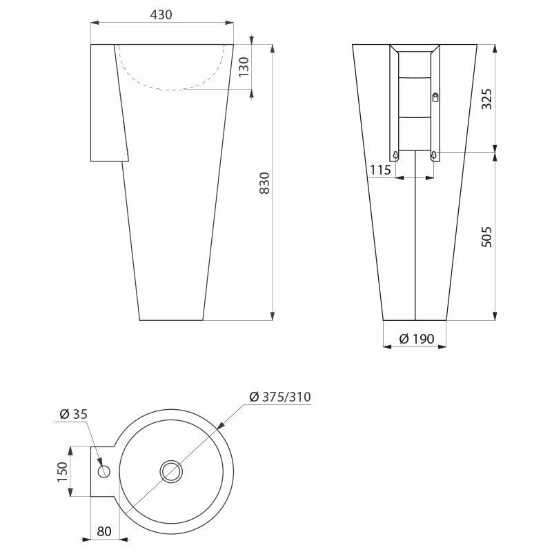 121170 Умывальник напольный BAILA DELABIE  - Вид №1