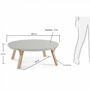 073373 Журнальный столик Solid светло-серый La Forma Dilos