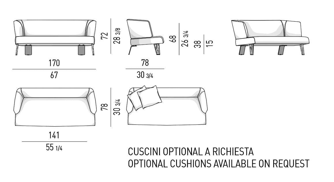 Кожаный диван Minotti Ривз ARCH-00013117 - Вид №3