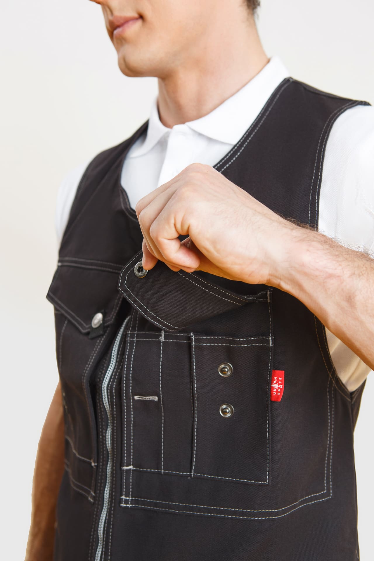 62601 Жилет  черный Union Space  Летняя спецодежда  размер 60-62  - Вид №6