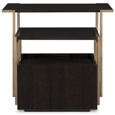 Stylish Club Квадратный журнальный столик из латуни и дерева Fortune Scf.f04 - Вид №1