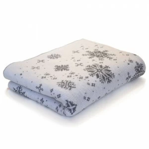 Плед шерстяной 130х180 см Snowflake серый APERO ДИЗАЙНЕРСКИЕ, НОВЫЙ ГОД, ОРНАМЕНТ 010376 Белый;серый